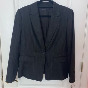 NWT Antonio Melani Adam Pin Striped Charcoal Gray Blazer Jacket